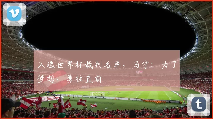 入选世界杯裁判名单，马宁：为了梦想，勇往直前